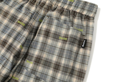 Embroidered Plaid Pants Vintage Straight Trousers